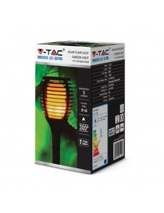 8558-Lampada Solare LED a Forma di Torcia Effetto Fiamma -1 2