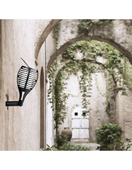 8558-Lampada Solare LED a Forma di Torcia Effetto Fiamma -4