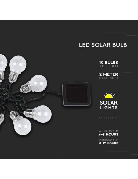 8559-Catenaria m LED Solare con  Attacchi E IP-3