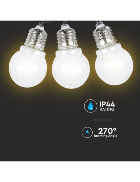 8559-Catenaria m LED Solare con  Attacchi E IP-4