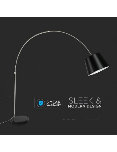 8564-Piantana LED Ricurva con Portalampada E Max  Colore Nero h cm-6