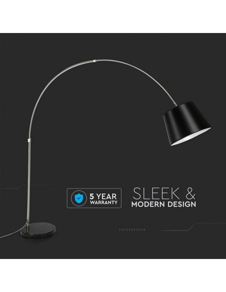 8564-Piantana LED Ricurva con Portalampada E Max  Colore Nero h cm-6