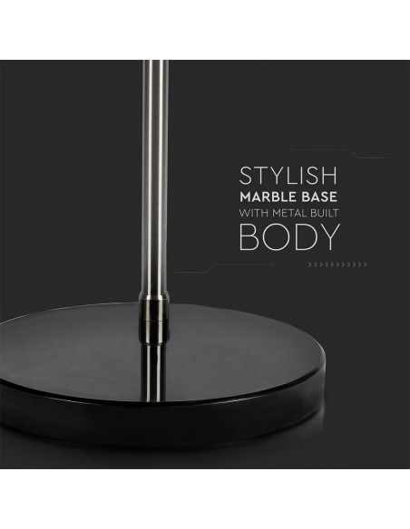 Piantana LED Ricurva con Portalampada E27 (Max 60W) Nero h: 196cm