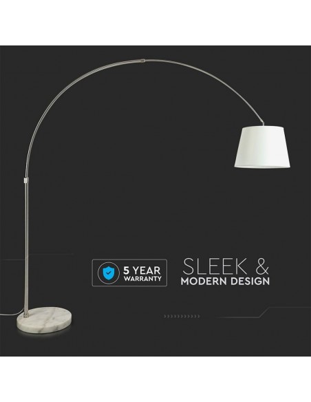 8565-Piantana LED Ricurva con Portalampada E Max  Colore Bianco h cm-6