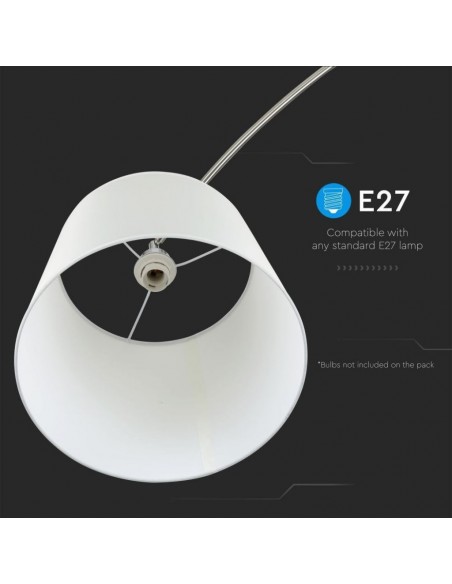 8565-Piantana LED Ricurva con Portalampada E Max  Colore Bianco h cm-7