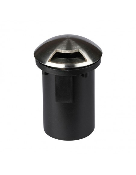 8567-Portalampada da Interramento Calpestabile Rotondo MR Max  Colore Nero e Acciaio con  Fascio di Luce -1