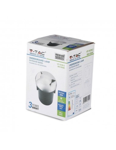 8568-Portalampada da Interramento Calpestabile Rotondo MR Max  Colore Nero e Acciaio con  Fasci di Luce -2