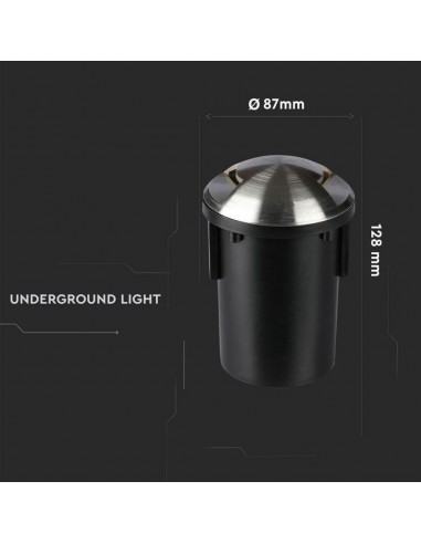 8568-Portalampada da Interramento Calpestabile Rotondo MR Max  Colore Nero e Acciaio con  Fasci di Luce -3