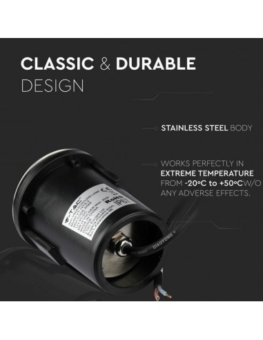 8568-Portalampada da Interramento Calpestabile Rotondo MR Max  Colore Nero e Acciaio con  Fasci di Luce -7