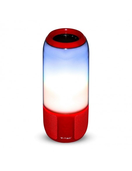 8571-Lampada LED da Tavolo  LED  Multifunzione Speaker Bluetooth USB e TF CARD Colore Rosso con Luci RGB-1