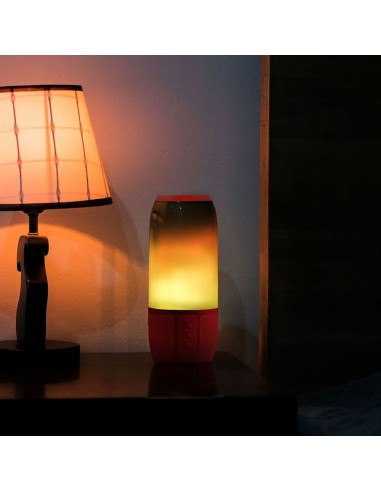 8571-Lampada LED da Tavolo  LED  Multifunzione Speaker Bluetooth USB e TF CARD Colore Rosso con Luci RGB-3