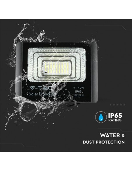 8574-Faro LED con Telecomando e Pannello Solare -7