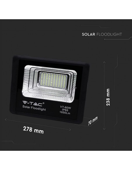 8575-Faro LED con Telecomando e Pannello Solare -3