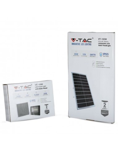 8576-Faro LED con Telecomando e Pannello Solare -2