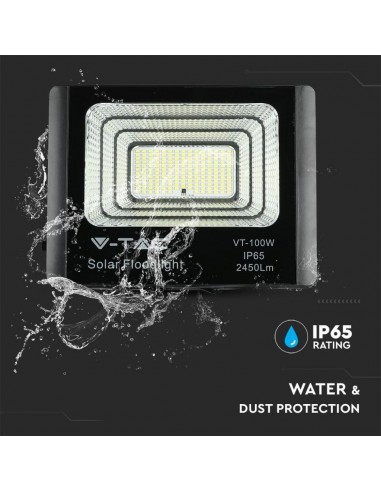 8576-Faro LED con Telecomando e Pannello Solare -7