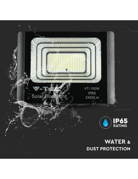 8576-Faro LED con Telecomando e Pannello Solare -7