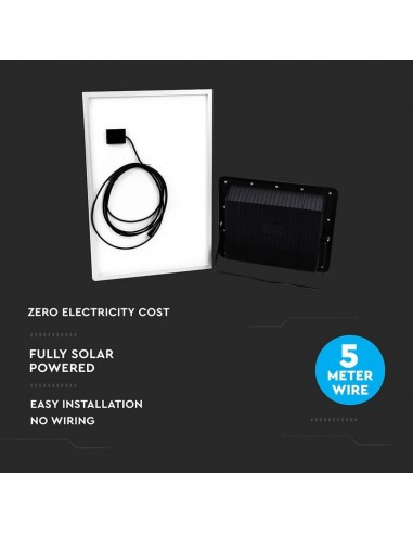 8578-Faro LED con Telecomando e Pannello Solare -7