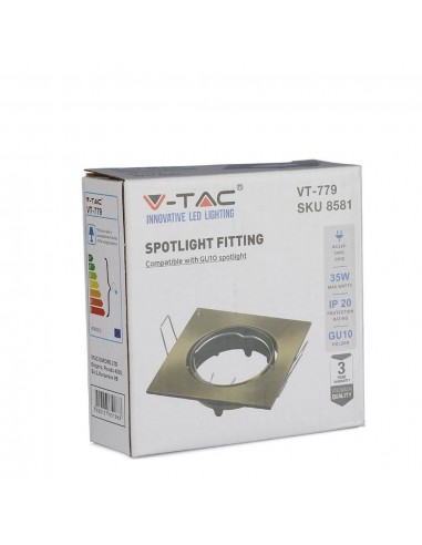 8581-Portafaretto LED da Incasso Quadrato GU e GU MR Colore Oro Orientabile-2