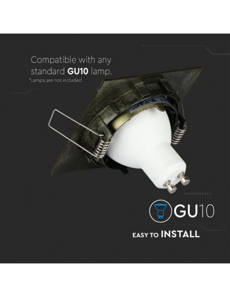 8581-Portafaretto LED da Incasso Quadrato GU e GU MR Colore Oro Orientabile-7