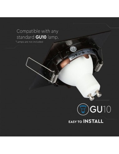 8582-Portafaretto LED da Incasso Quadrato GU e GU MR Colore Bronzo Orientabile-7