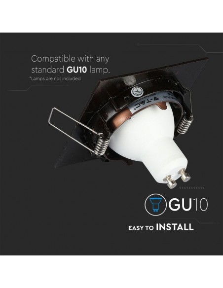 8582-Portafaretto LED da Incasso Quadrato GU e GU MR Colore Bronzo Orientabile-7