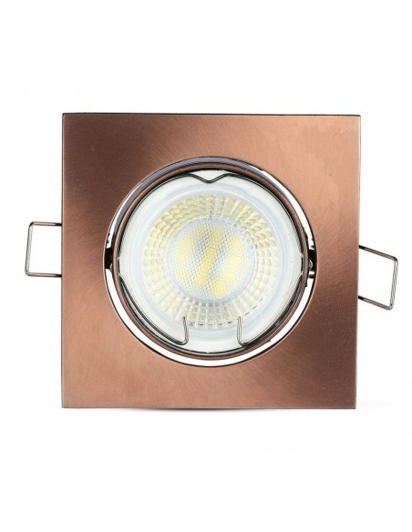 Portafaretto LED da Incasso Quadrato GU10 e GU5.3 (MR16) Bronzo Orientabile