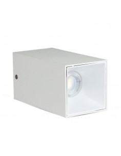 8583-Portafaretto LED Montaggio a Plafone Quadrato GU Corpo Bianco Riflettore Bianco-1