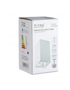 8583-Portafaretto LED Montaggio a Plafone Quadrato GU Corpo Bianco Riflettore Bianco-1 2