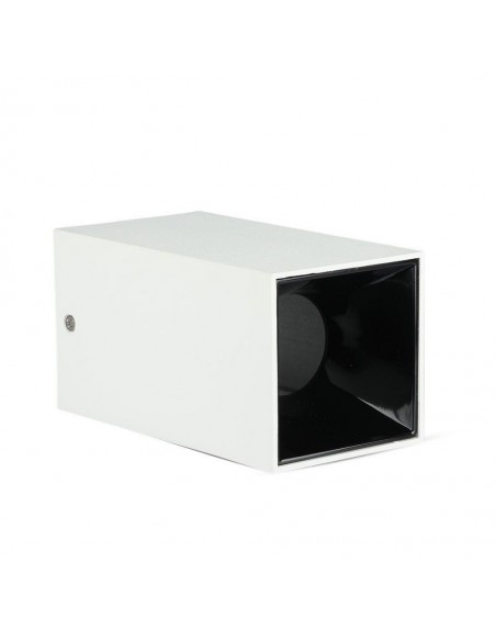 Portafaretto LED Montaggio a Plafone Quadrato GU10 Corpo Bianco Riflettore Nero