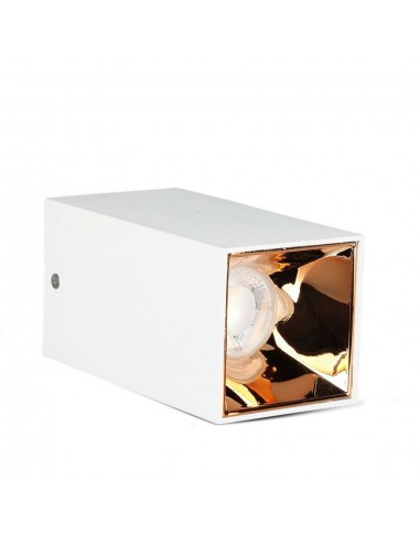 8587-Portafaretto LED Montaggio a Plafone Quadrato GU Corpo Bianco Riflettore Oro Rosa-6