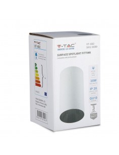 8589-Portafaretto LED Montaggio a Plafone Rotondo GU Corpo Bianco Riflettore Nero-1 2