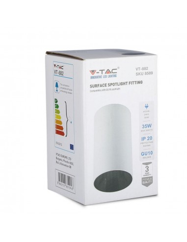 8589-Portafaretto LED Montaggio a Plafone Rotondo GU Corpo Bianco Riflettore Nero-2