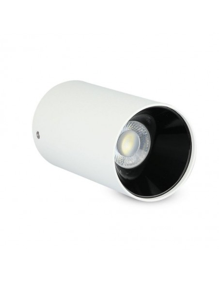 Portafaretto LED Montaggio a Plafone Rotondo GU10 Corpo Bianco Riflettore Nero