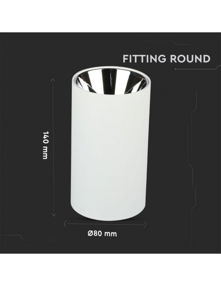 8590-Portafaretto LED Montaggio a Plafone Rotondo GU Corpo Bianco Riflettore Cromato-3
