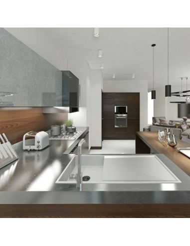 8590-Portafaretto LED Montaggio a Plafone Rotondo GU Corpo Bianco Riflettore Cromato-4