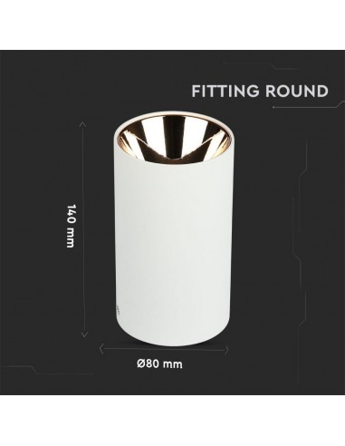 8592-Portafaretto LED Montaggio a Plafone Rotondo GU Corpo Bianco Riflettore Oro Rosa-3