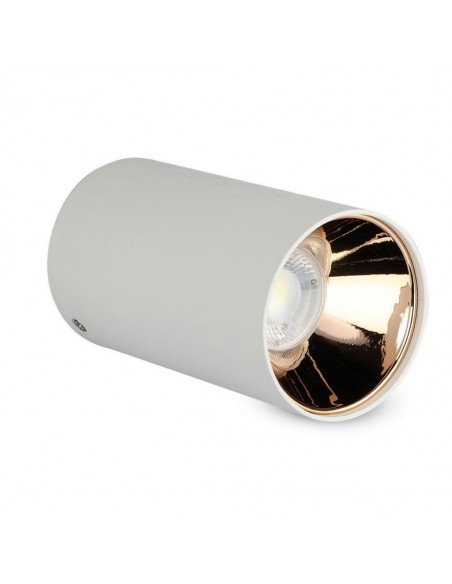 8592-Portafaretto LED Montaggio a Plafone Rotondo GU Corpo Bianco Riflettore Oro Rosa-7