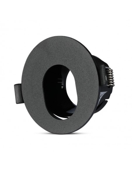 8596-Portafaretto LED da Incasso GU Rotondo Colore Nero con Interno Nero-1