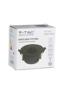 8596-Portafaretto LED da Incasso GU Rotondo Colore Nero con Interno Nero-1 2