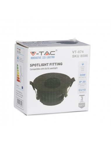 8596-Portafaretto LED da Incasso GU Rotondo Colore Nero con Interno Nero-2