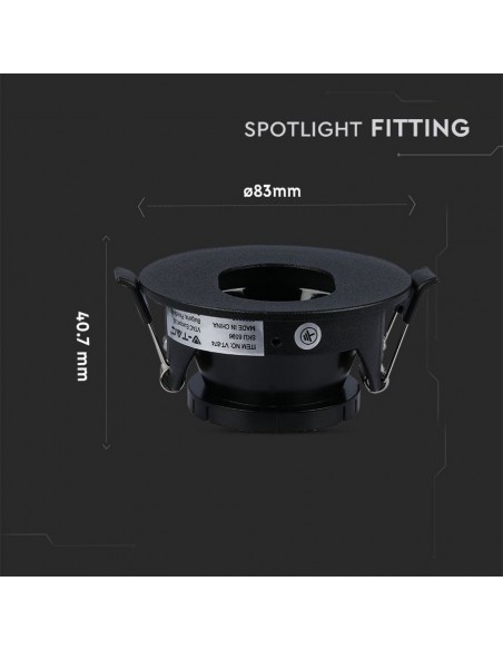8596-Portafaretto LED da Incasso GU Rotondo Colore Nero con Interno Nero-3