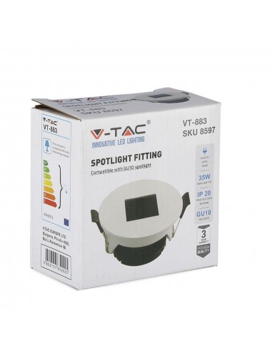 8597-Portafaretto LED da Incasso GU con Sezione Quadrata Colore Bianco con Interno Nero-2