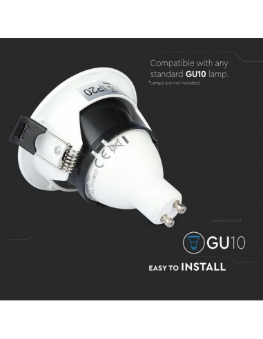 8597-Portafaretto LED da Incasso GU con Sezione Quadrata Colore Bianco con Interno Nero-6