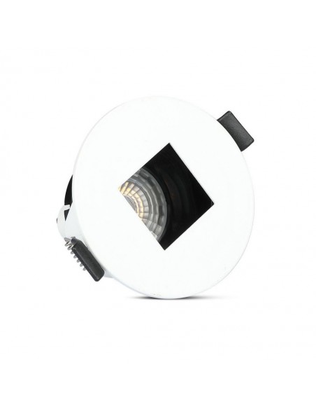 Portafaretto LED da Incasso GU10 con Sezione Quadrata Bianco con Interno Nero