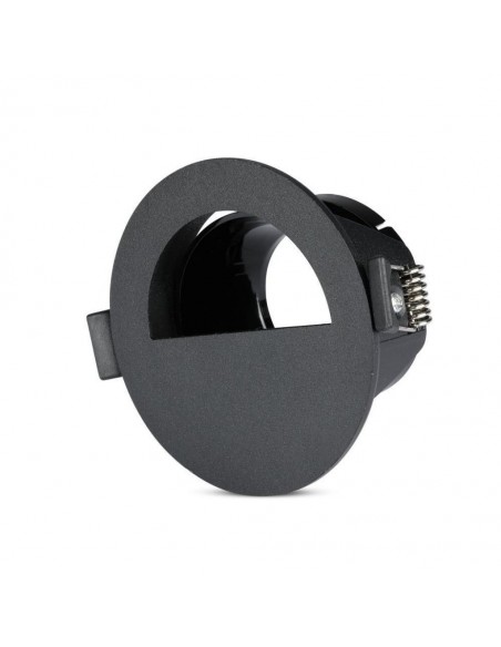 8608-Portafaretto LED da Incasso GU con Sezione a Mezza Luna Colore Nero con Interno Nero-1