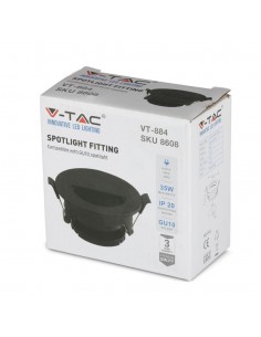 8608-Portafaretto LED da Incasso GU con Sezione a Mezza Luna Colore Nero con Interno Nero-1 2