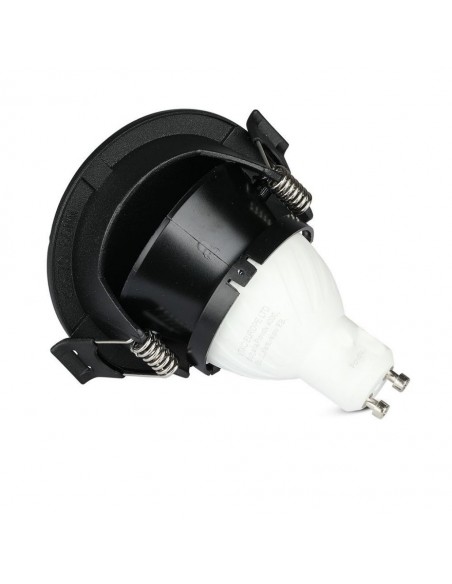 Portafaretto LED da Incasso GU10 con Sezione a Mezza Luna Nero con Interno Nero