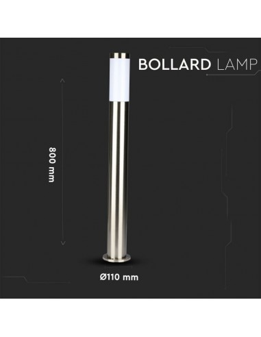 8625-Piantana LED da Giardino con Portalampada E max  in Acciaio Inossidabile h cm IP-3