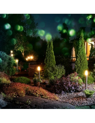 8625-Piantana LED da Giardino con Portalampada E max  in Acciaio Inossidabile h cm IP-5