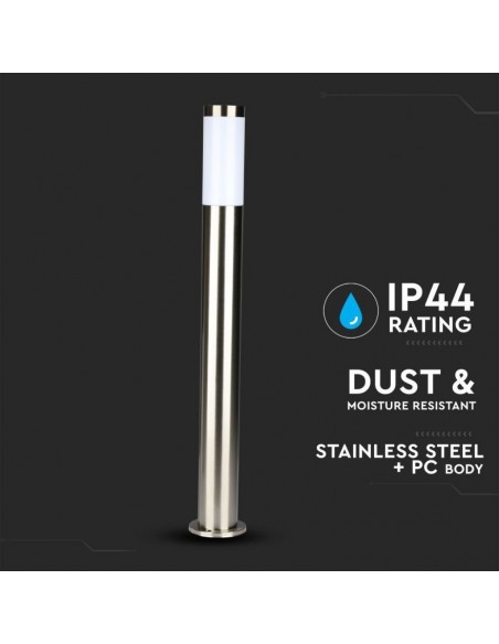 8625-Piantana LED da Giardino con Portalampada E max  in Acciaio Inossidabile h cm IP-6